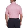 imageCallaway Mens Swing Tech Mini Print Short Sleeve Golf Polo Shirt MoistureWicking Ventilated Fabric Sun ProtectionMicro Tattersall Boudoir Red