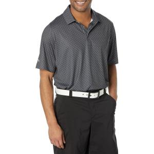 imageCallaway Mens Swing Tech Mini Print Short Sleeve Golf Polo Shirt MoistureWicking Ventilated Fabric Sun ProtectionAsphalt