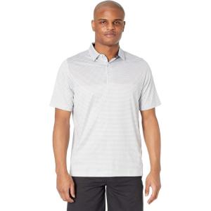 imageCallaway Mens Swing Tech Mini Print Short Sleeve Golf Polo Shirt MoistureWicking Ventilated Fabric Sun ProtectionBright White Block  Mini Print