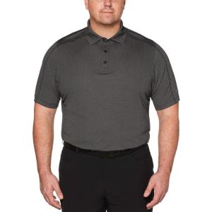 imageCallaway Mens Swing Tech Mini Print Short Sleeve Golf Polo Shirt MoistureWicking Ventilated Fabric Sun ProtectionCaviar  Jacquard