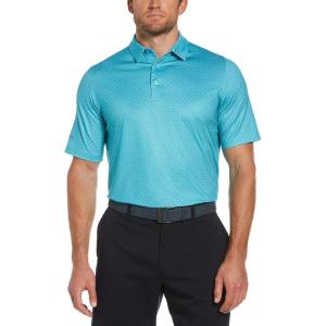 imageCallaway Mens Swing Tech Mini Print Short Sleeve Golf Polo Shirt MoistureWicking Ventilated Fabric Sun ProtectionChevron Blue Curacao