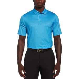 imageCallaway Mens Swing Tech Mini Print Short Sleeve Golf Polo Shirt MoistureWicking Ventilated Fabric Sun ProtectionChevron Hawaiian Ocean