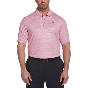 imageCallaway Mens Swing Tech Mini Print Short Sleeve Golf Polo Shirt MoistureWicking Ventilated Fabric Sun ProtectionMicro Tattersall Boudoir Red