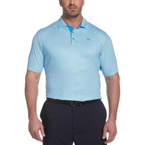 imageCallaway Mens Swing Tech Mini Print Short Sleeve Golf Polo Shirt MoistureWicking Ventilated Fabric Sun ProtectionMicro Tattersall Spring Break