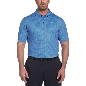 imageCallaway Mens Swing Tech Mini Print Short Sleeve Golf Polo Shirt MoistureWicking Ventilated Fabric Sun ProtectionMicro Tattersall Surf the Web