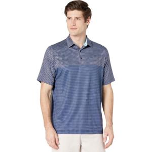 imageCallaway Mens Swing Tech Mini Print Short Sleeve Golf Polo Shirt MoistureWicking Ventilated Fabric Sun ProtectionNavy Block  Mini Print