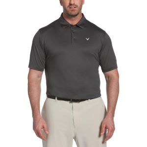 imageCallaway Mens Swing Tech Mini Print Short Sleeve Golf Polo Shirt MoistureWicking Ventilated Fabric Sun ProtectionSolid Asphalt