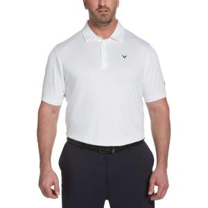 imageCallaway Mens Swing Tech Mini Print Short Sleeve Golf Polo Shirt MoistureWicking Ventilated Fabric Sun ProtectionSolid Bright White