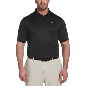 imageCallaway Mens Swing Tech Mini Print Short Sleeve Golf Polo Shirt MoistureWicking Ventilated Fabric Sun ProtectionSolid Caviar