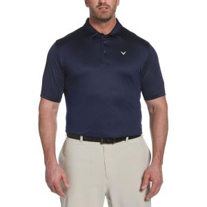 imageCallaway Mens Swing Tech Mini Print Short Sleeve Golf Polo Shirt MoistureWicking Ventilated Fabric Sun ProtectionSolid Peacoat