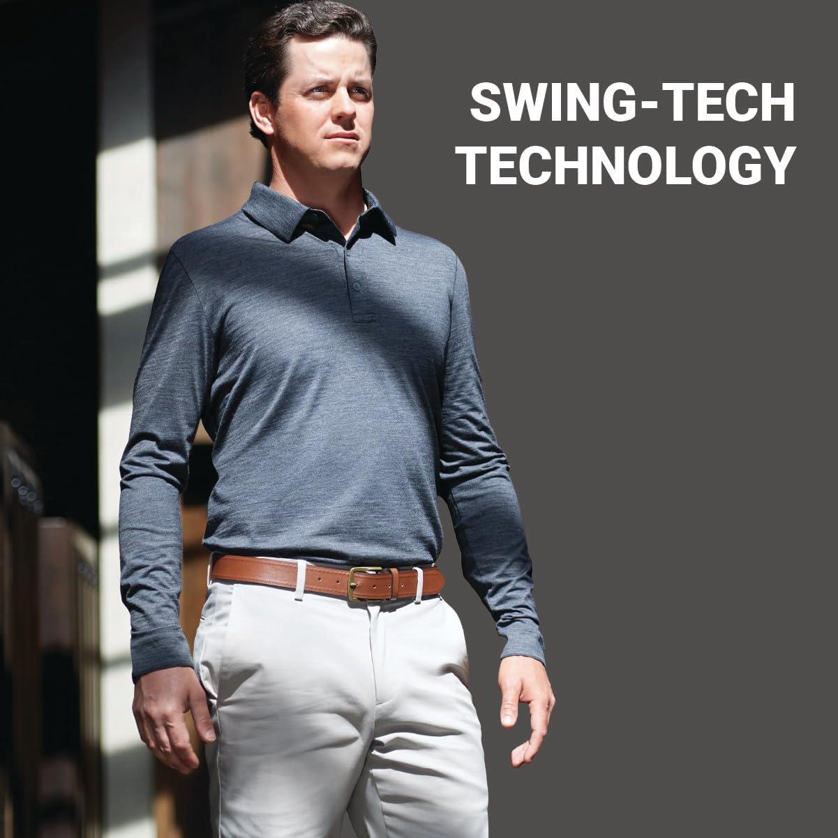imageCallaway Mens Long Sleeve Moisture Wicking Golf Polo Shirt with Stretch Fabric Available in Big ampamp TallBright White
