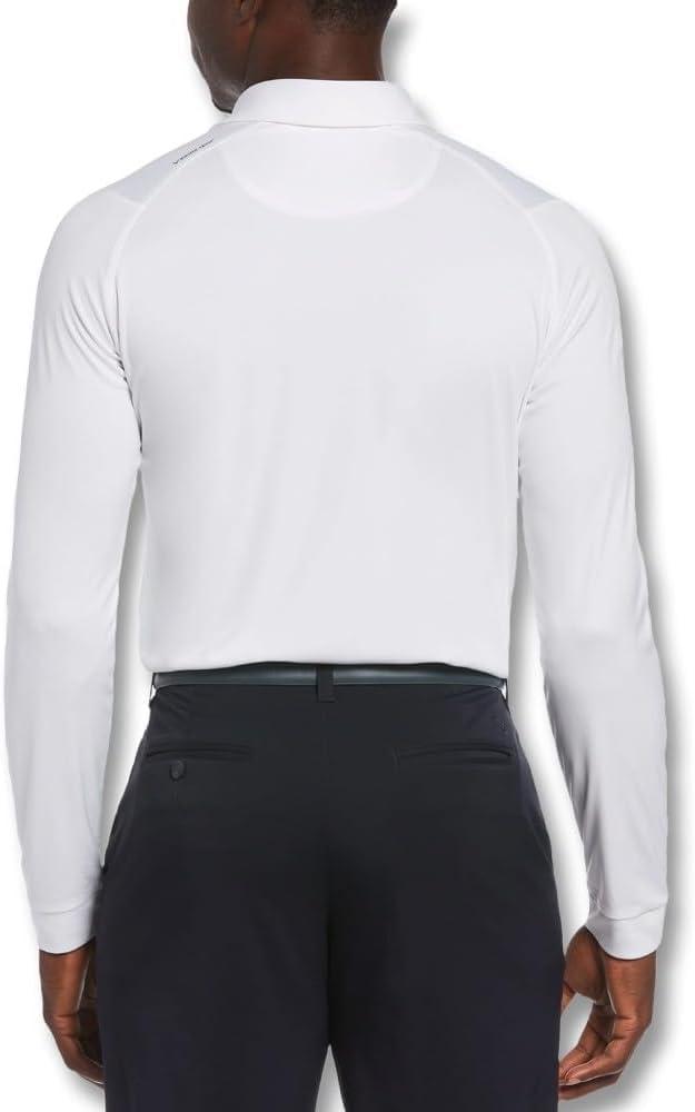 imageCallaway Mens Long Sleeve Moisture Wicking Golf Polo Shirt with Stretch Fabric Available in Big ampamp TallBright White
