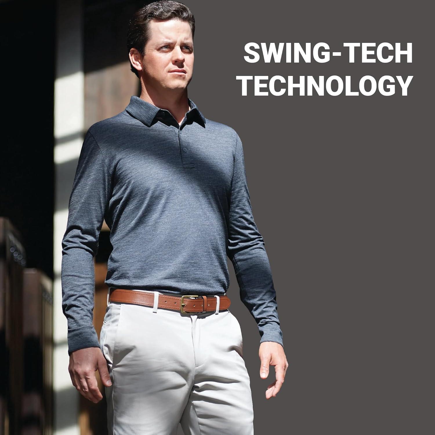 imageCallaway Mens Long Sleeve Moisture Wicking Golf Polo Shirt with Stretch Fabric Available in Big ampamp TallBright White