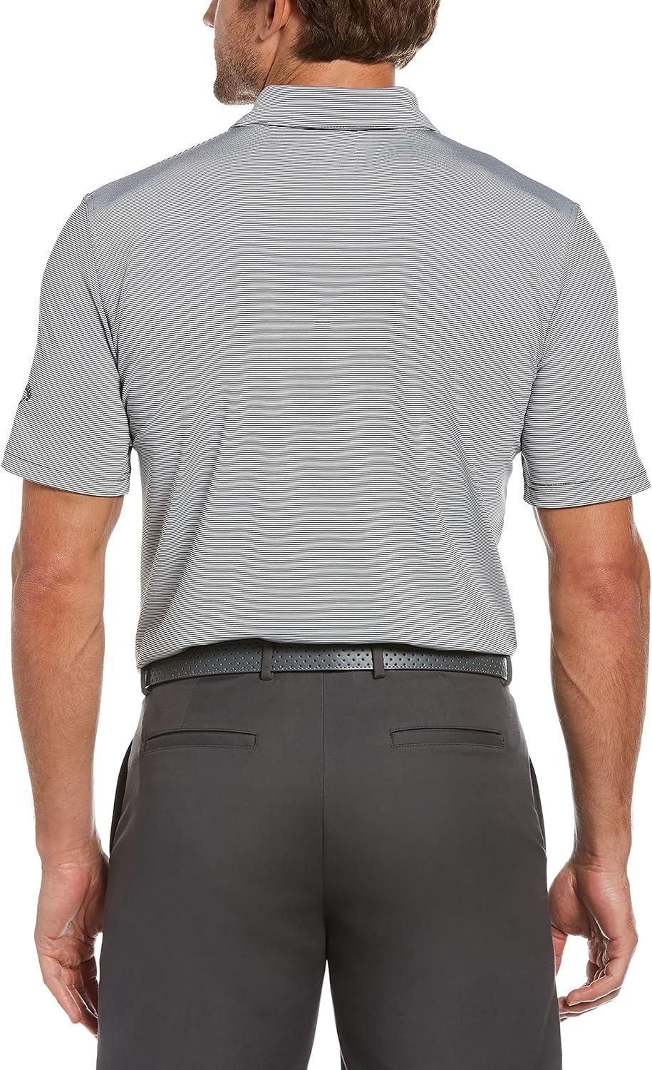 imageCallaway Mens Pro Spin Fine Line Short Sleeve Golf Polo Stretch MoistureWicking Sun Protection Available in Big ampamp TallAsphalt