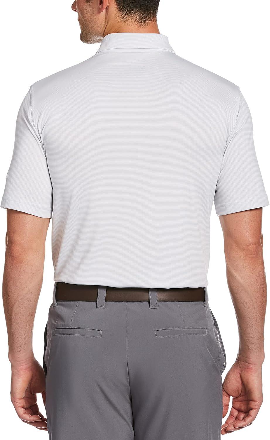 imageCallaway Mens Pro Spin Fine Line Short Sleeve Golf Polo Stretch MoistureWicking Sun Protection Available in Big ampamp TallBright White