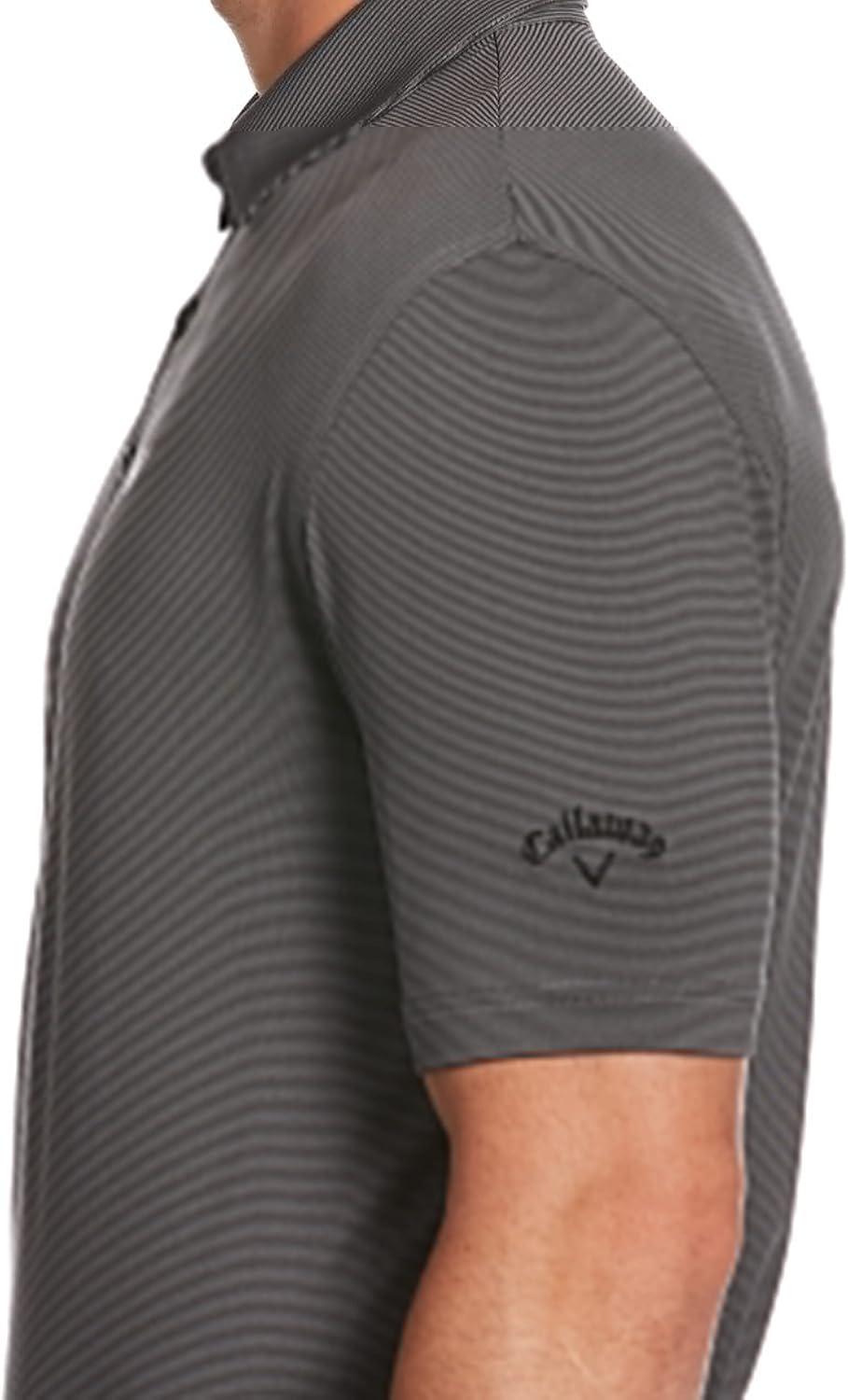 imageCallaway Mens Pro Spin Fine Line Short Sleeve Golf Polo Stretch MoistureWicking Sun Protection Available in Big ampamp TallCaviar