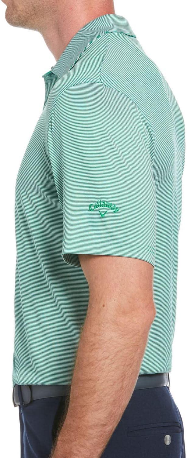 imageCallaway Mens Pro Spin Fine Line Short Sleeve Golf Polo Stretch MoistureWicking Sun Protection Available in Big ampamp TallGolf Green