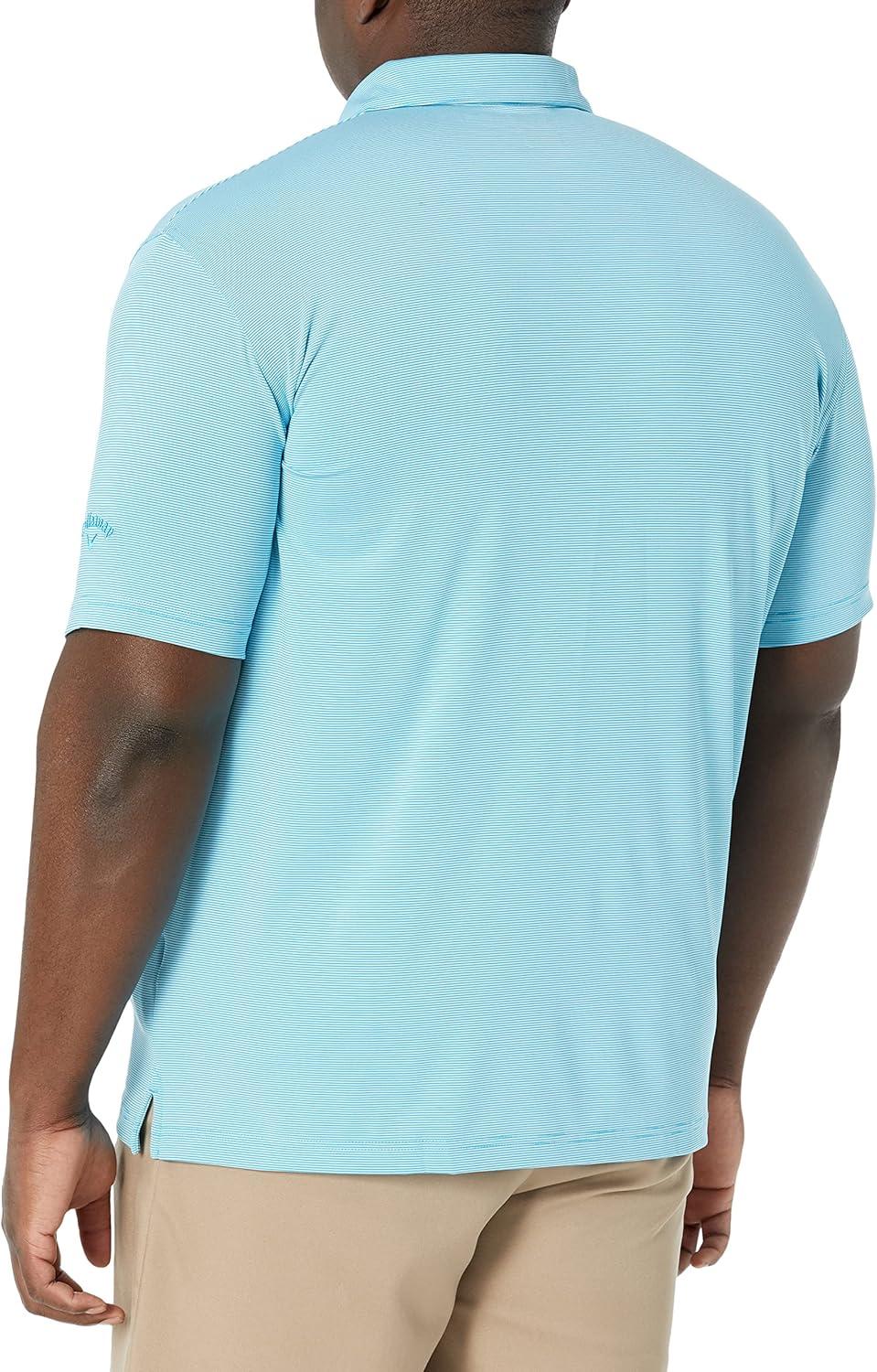imageCallaway Mens Pro Spin Fine Line Short Sleeve Golf Polo Stretch MoistureWicking Sun Protection Available in Big ampamp TallHawaiian Ocean