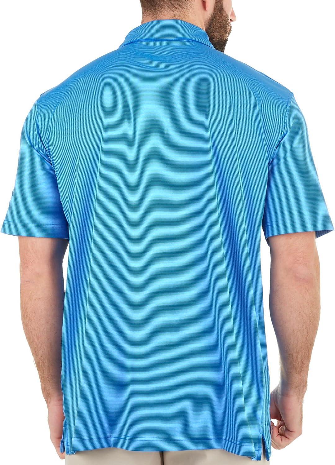 imageCallaway Mens Pro Spin Fine Line Short Sleeve Golf Polo Stretch MoistureWicking Sun Protection Available in Big ampamp TallMagnetic Blue