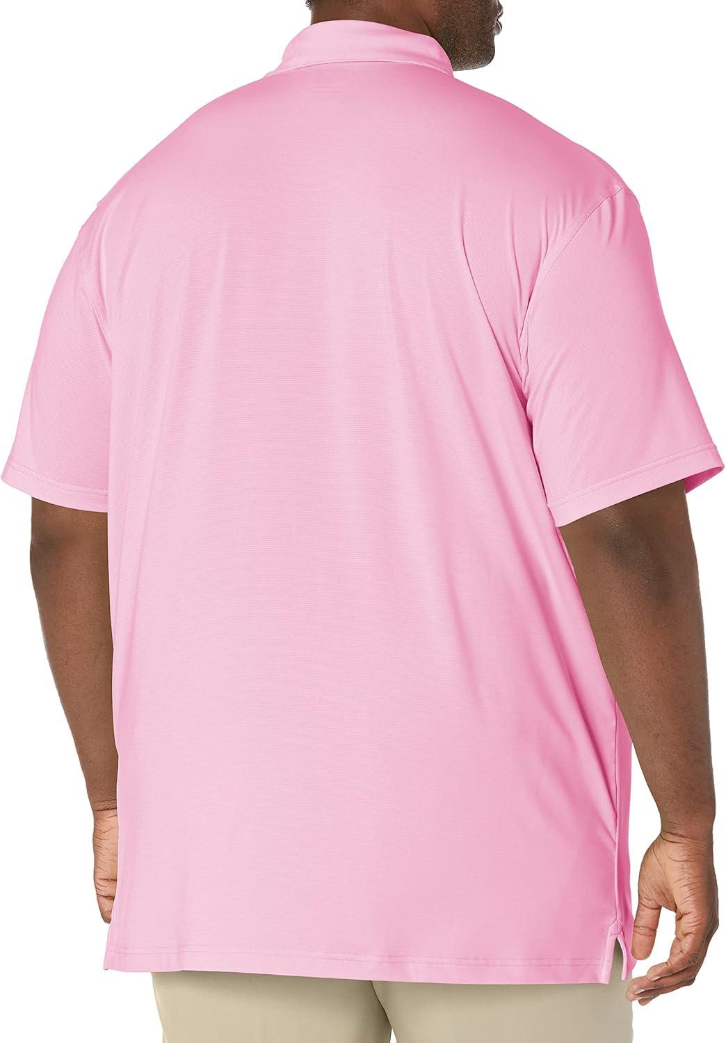 imageCallaway Mens Pro Spin Fine Line Short Sleeve Golf Polo Stretch MoistureWicking Sun Protection Available in Big ampamp TallPink Sunset