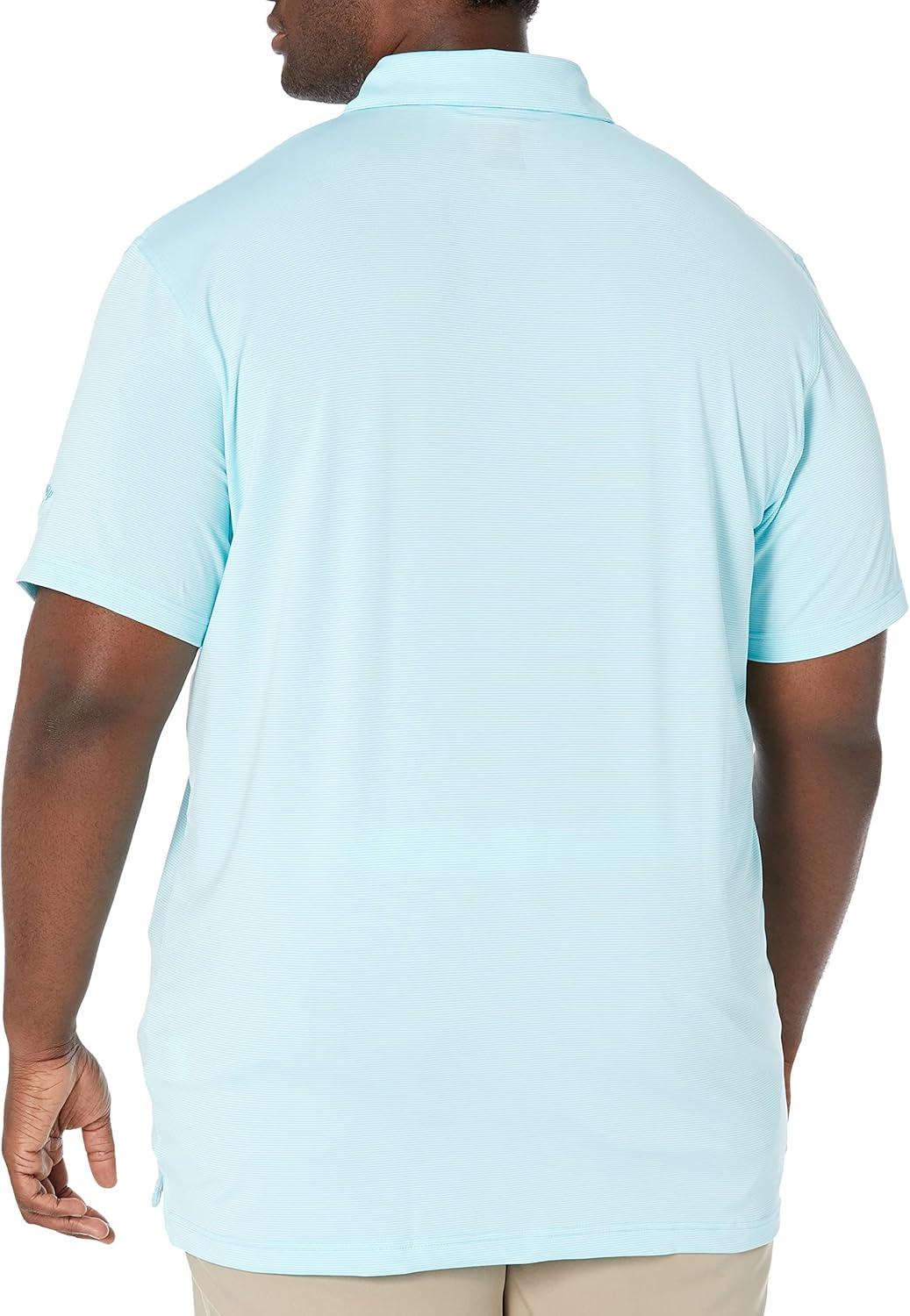 imageCallaway Mens Pro Spin Fine Line Short Sleeve Golf Polo Stretch MoistureWicking Sun Protection Available in Big ampamp TallSantorini Blue
