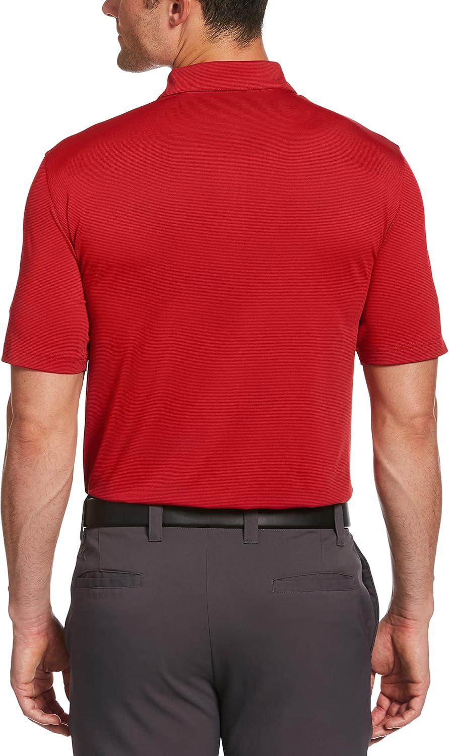imageCallaway Mens Pro Spin Fine Line Short Sleeve Golf Polo Stretch MoistureWicking Sun Protection Available in Big ampamp TallTango Red