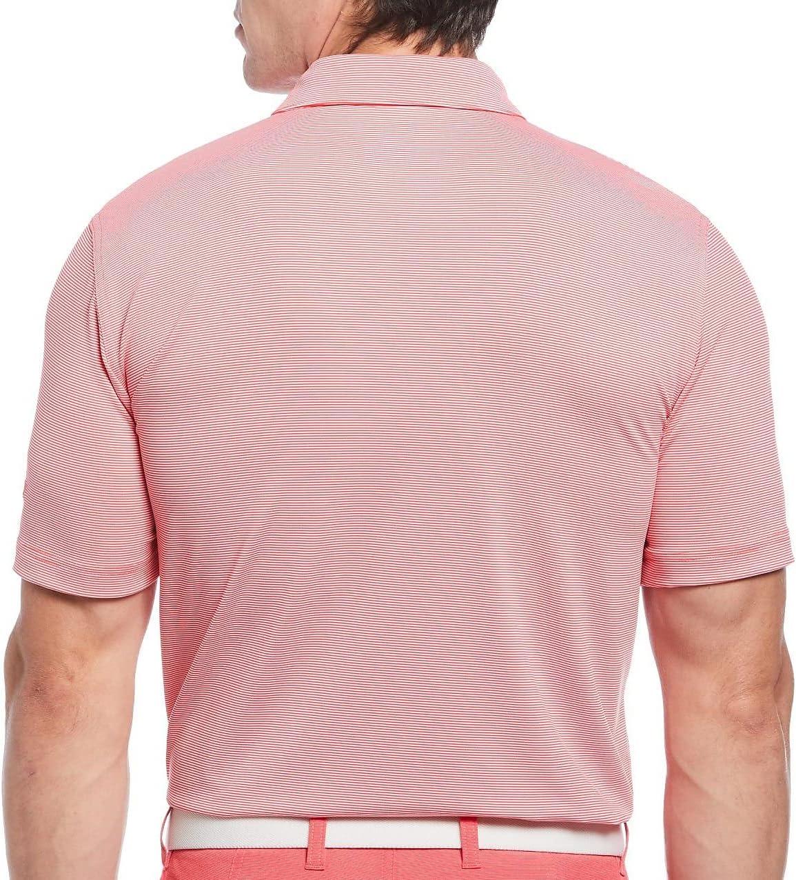 imageCallaway Mens Pro Spin Fine Line Short Sleeve Golf Polo Stretch MoistureWicking Sun Protection Available in Big ampamp TallTeaberry