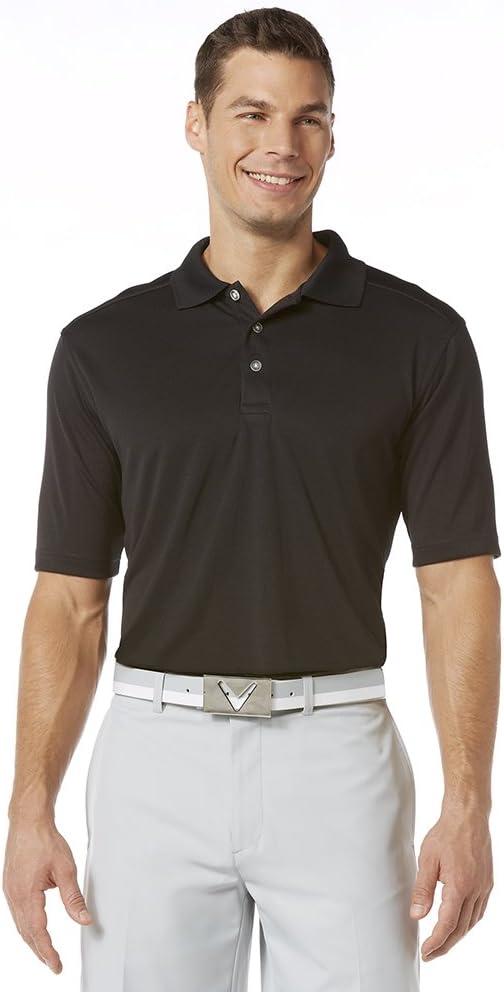 imageCallaway Mens Short Sleeve Core Performance Stretch Golf Polo Sun Protection MoistureWicking Available in Big ampamp TallBlack
