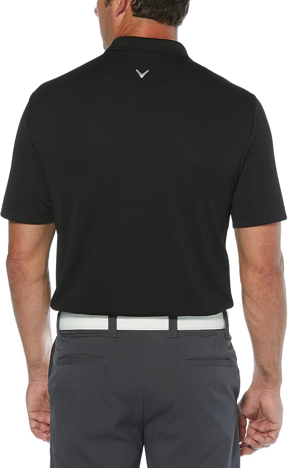 imageCallaway Mens Short Sleeve Core Performance Stretch Golf Polo Sun Protection MoistureWicking Available in Big ampamp TallBlack