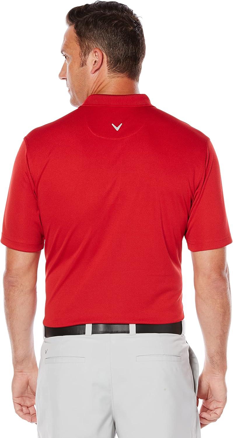 imageCallaway Mens Short Sleeve Core Performance Stretch Golf Polo Sun Protection MoistureWicking Available in Big ampamp TallChili Pepper