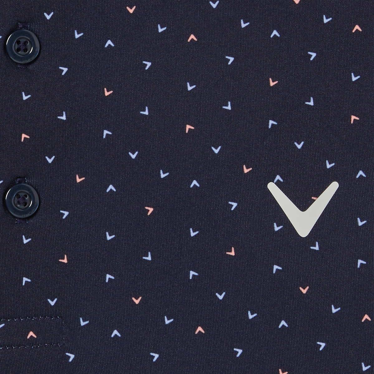 imageCallaway Mens Short Sleeve Core Performance Stretch Golf Polo Sun Protection MoistureWicking Available in Big ampamp TallDark Blue Allover Logo Print