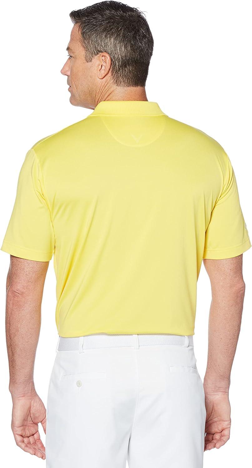 imageCallaway Mens Solid Optidri Short Sleeve Golf Polo Shirt with Stretch Fabric Sun Protection Extended Sizes Small4xlLemon Zest