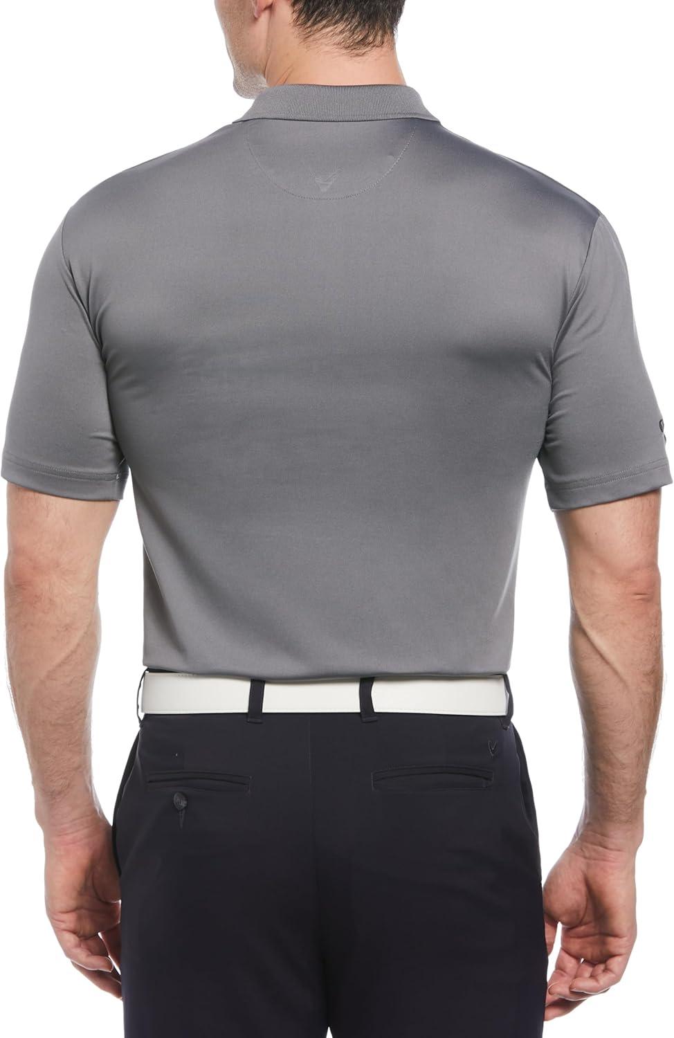 imageCallaway Mens Solid Optidri Short Sleeve Golf Polo Shirt with Stretch Fabric Sun Protection Extended Sizes Small4xlQuiet Shade