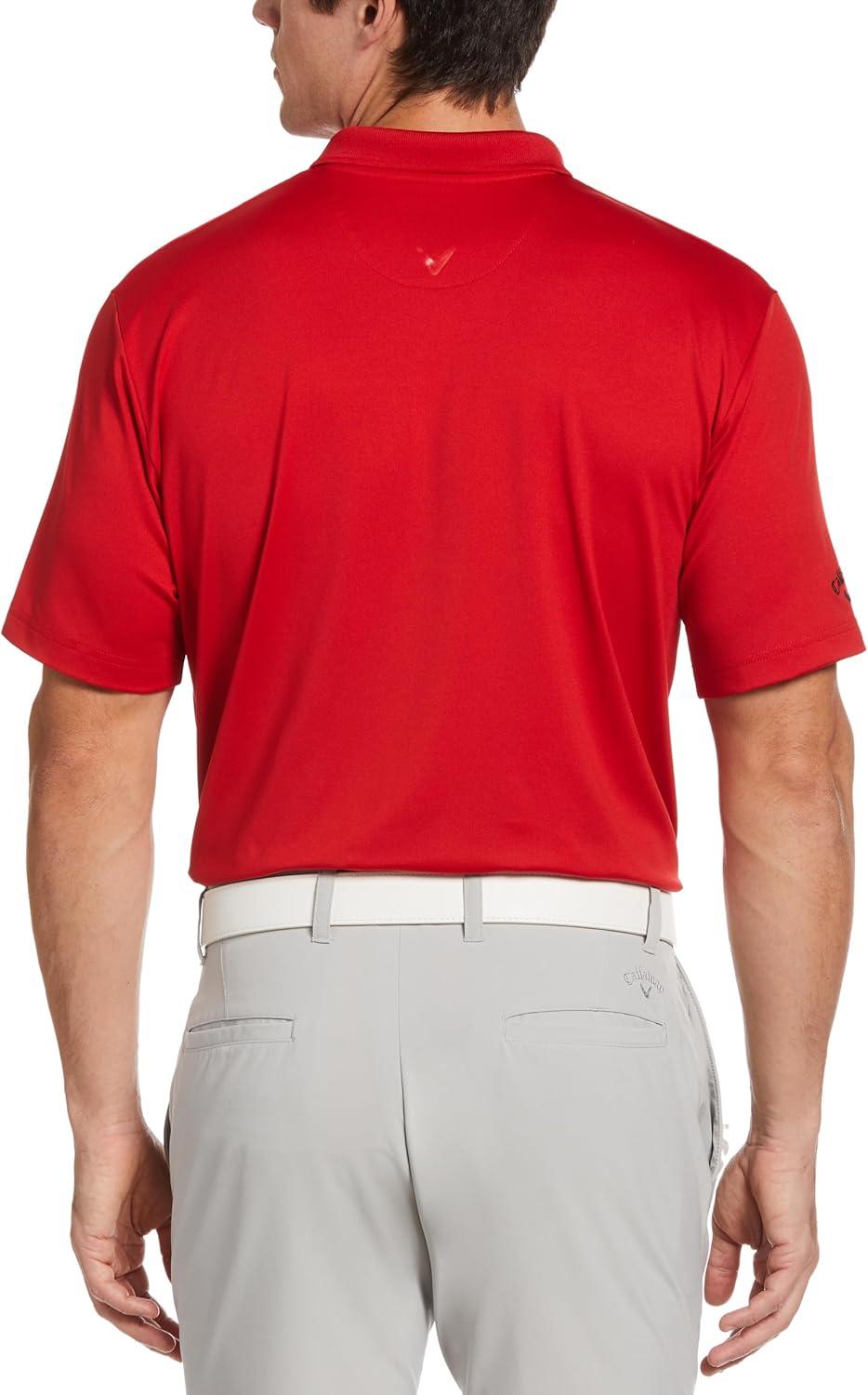 imageCallaway Mens Solid Optidri Short Sleeve Golf Polo Shirt with Stretch Fabric Sun Protection Extended Sizes Small4xlSalsa