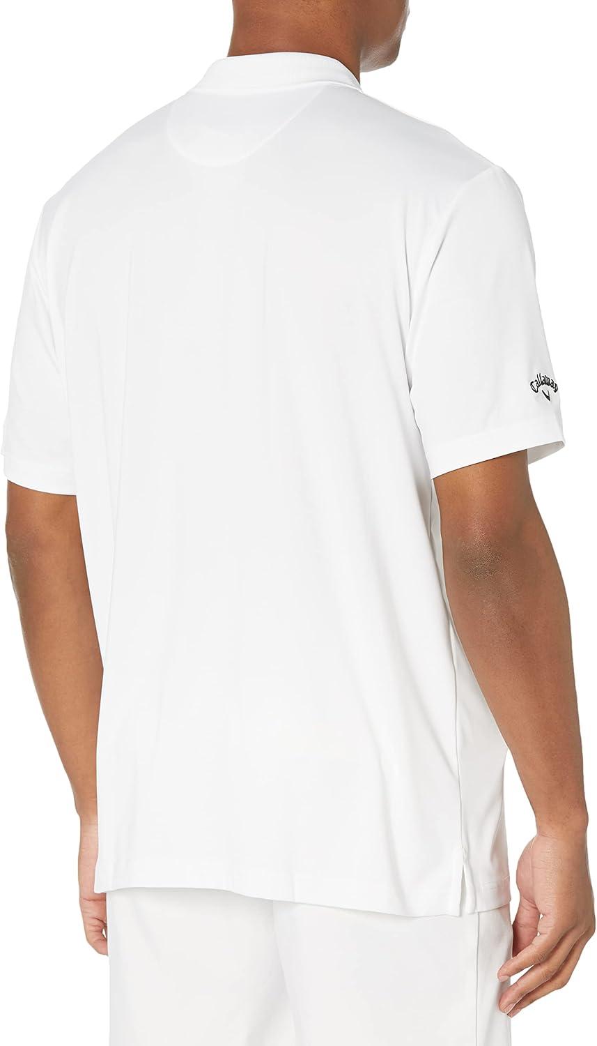 imageCallaway Mens Solid Optidri Short Sleeve Golf Polo Shirt with Stretch Fabric Sun Protection Extended Sizes Small4xlWhite
