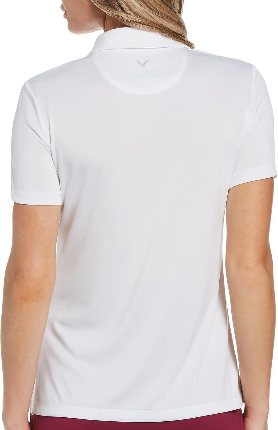 imageCallaway Womens Quarter Zip Short Sleeve Heather Golf Polo ShirtBrilliant White