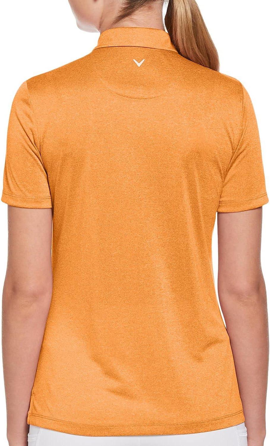 imageCallaway Womens Quarter Zip Short Sleeve Heather Golf Polo ShirtNectarine Htr
