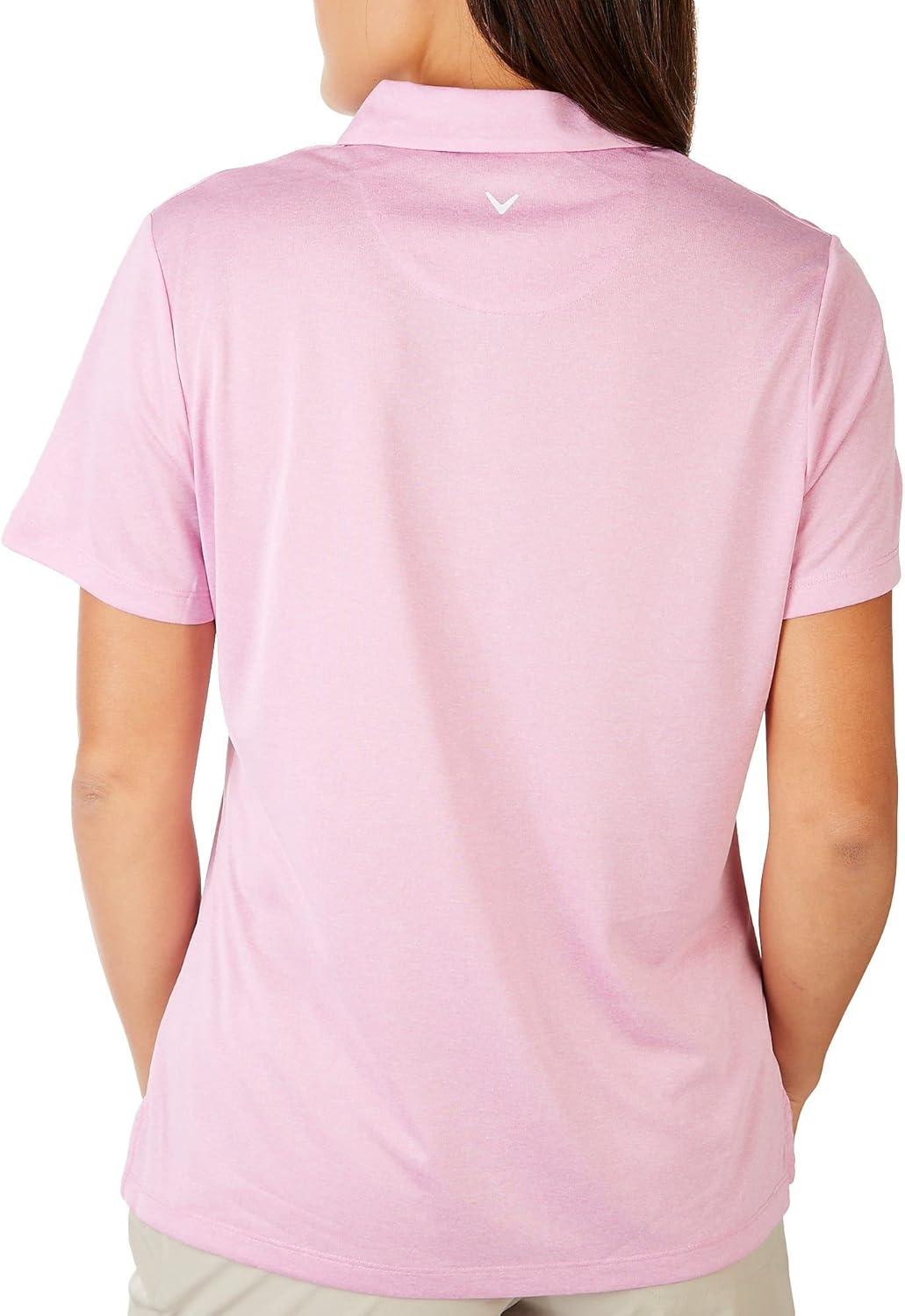 imageCallaway Womens Quarter Zip Short Sleeve Heather Golf Polo ShirtSunset Pink Htr