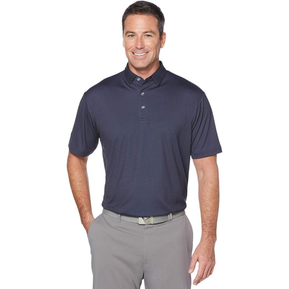 imageCallaway Birdseye Golf Polo with Cooling Technology Sun Protection MoistureWicking Athletic Collared Shirts for MenPeacoat