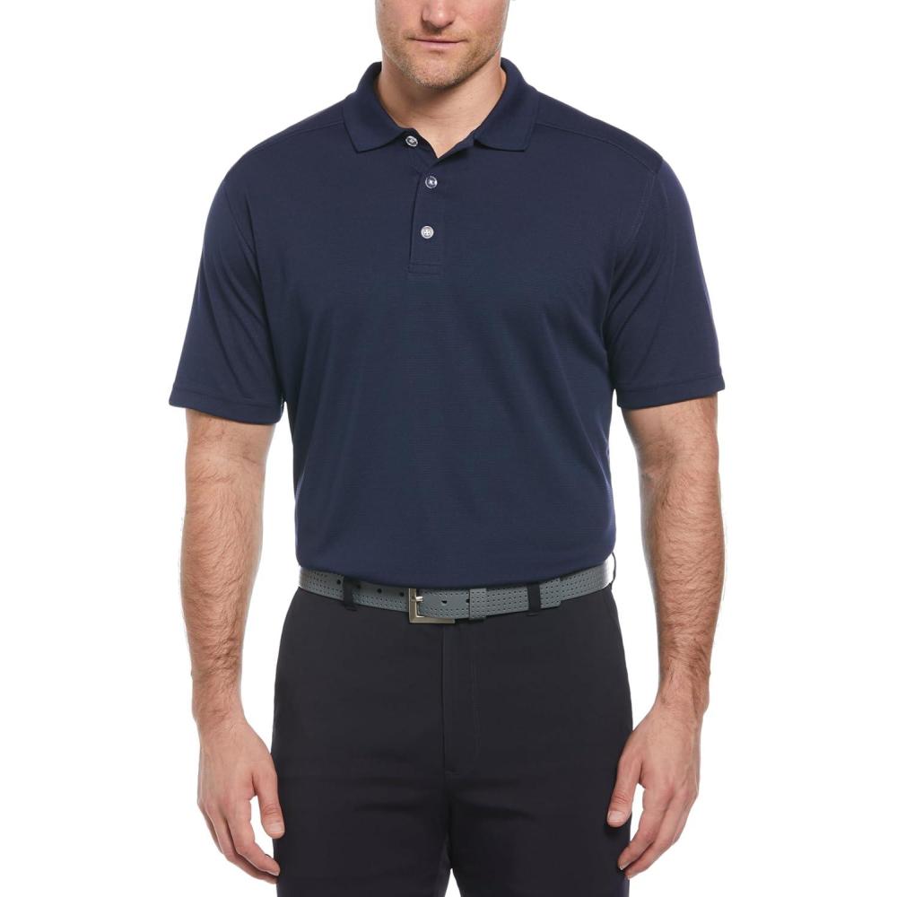imageCallaway Mens Short Sleeve Core Performance Stretch Golf Polo Sun Protection MoistureWicking Available in Big ampamp TallPeacoat
