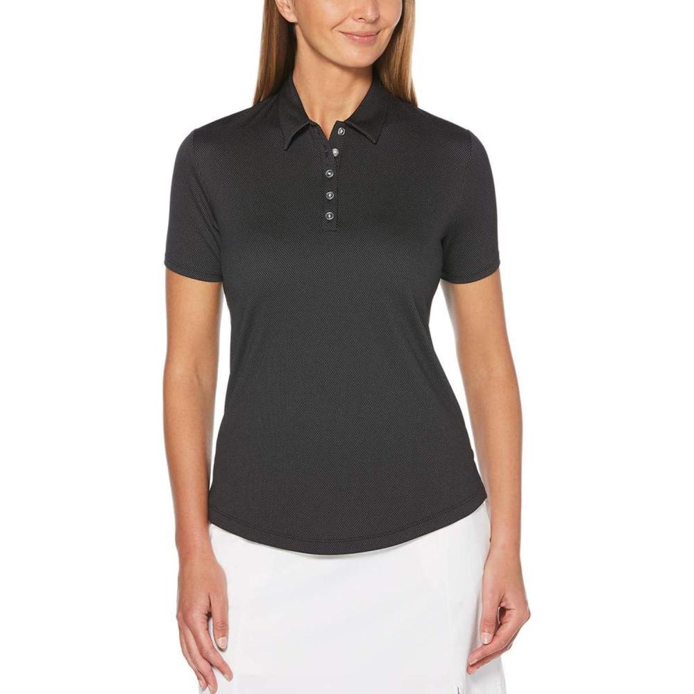 imageCallaway Womens Birdseye Golf Polo Cooling Technology Sun Protection Moisturewicking Performance Collared ShirtBlack
