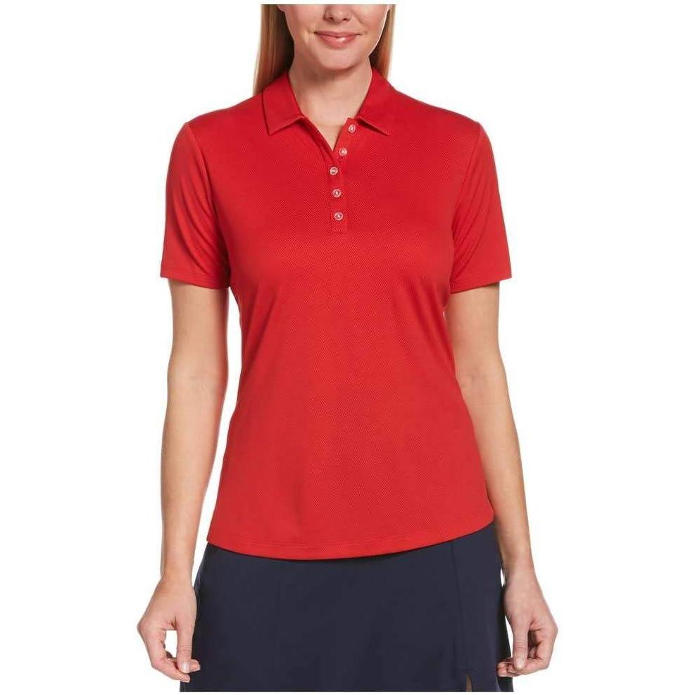 imageCallaway Womens Birdseye Golf Polo Cooling Technology Sun Protection Moisturewicking Performance Collared ShirtSalsa