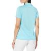 imageCallaway Womens Quarter Zip Short Sleeve Heather Golf Polo ShirtBlue Curacao Htr