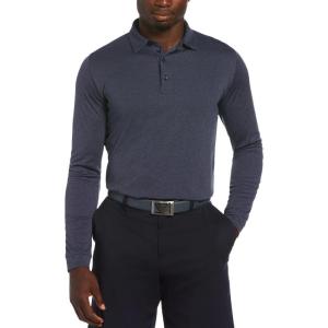imageCallaway Mens Long Sleeve Moisture Wicking Golf Polo Shirt with Stretch Fabric Available in Big ampamp TallNavy Chambray Heather