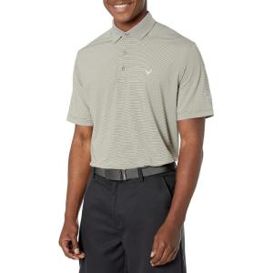 imageCallaway Mens Pro Spin Fine Line Short Sleeve Golf Polo Stretch MoistureWicking Sun Protection Available in Big ampamp TallBlack Lichen