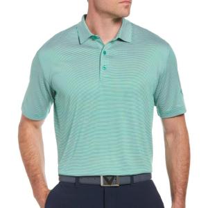 imageCallaway Mens Pro Spin Fine Line Short Sleeve Golf Polo Stretch MoistureWicking Sun Protection Available in Big ampamp TallGolf Green