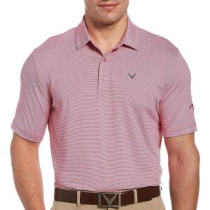 imageCallaway Mens Pro Spin Fine Line Short Sleeve Golf Polo Stretch MoistureWicking Sun Protection Available in Big ampamp TallLilac Rose