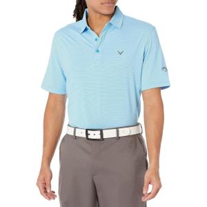 imageCallaway Mens Pro Spin Fine Line Short Sleeve Golf Polo Stretch MoistureWicking Sun Protection Available in Big ampamp TallMalibu Blue