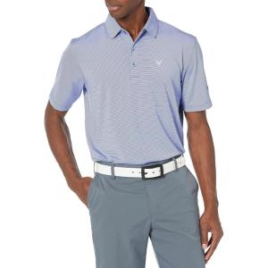 imageCallaway Mens Pro Spin Fine Line Short Sleeve Golf Polo Stretch MoistureWicking Sun Protection Available in Big ampamp TallMazarine Blue