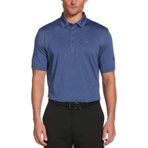 imageCallaway Mens Pro Spin Fine Line Short Sleeve Golf Polo Stretch MoistureWicking Sun Protection Available in Big ampamp TallPeacoat
